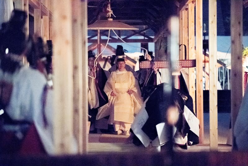 Japan's Emperor Naruhito attends the 'Daijosai' at the Imperial Palace in Tokyo