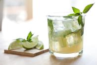 <p><strong>Ingredients</strong></p><p>1.5 oz. lime juice (squeezed fresh)<br>1 tsp finely granulated sugar<br>3 mint leaves<br>2 oz white rum<br>Club soda or seltzer<br><strong><br></strong><strong>Instructions</strong></p><p>Muddle the lime juice with 1/2 to 1 teaspoon sugar and mint leaves. Fill the glass about 2/3 with ice and add rum. Garnish with used lime and and top off with club soda or seltzer.</p><p><strong>More:</strong><a href="https://www.townandcountrymag.com/leisure/drinks/g9139336/mojito-cocktail-recipes/" rel="nofollow noopener" target="_blank" data-ylk="slk:Mojito Recipes That Put a Spin on the Refreshing Classic;elm:context_link;itc:0;sec:content-canvas" class="link "> Mojito Recipes That Put a Spin on the Refreshing Classic</a></p>