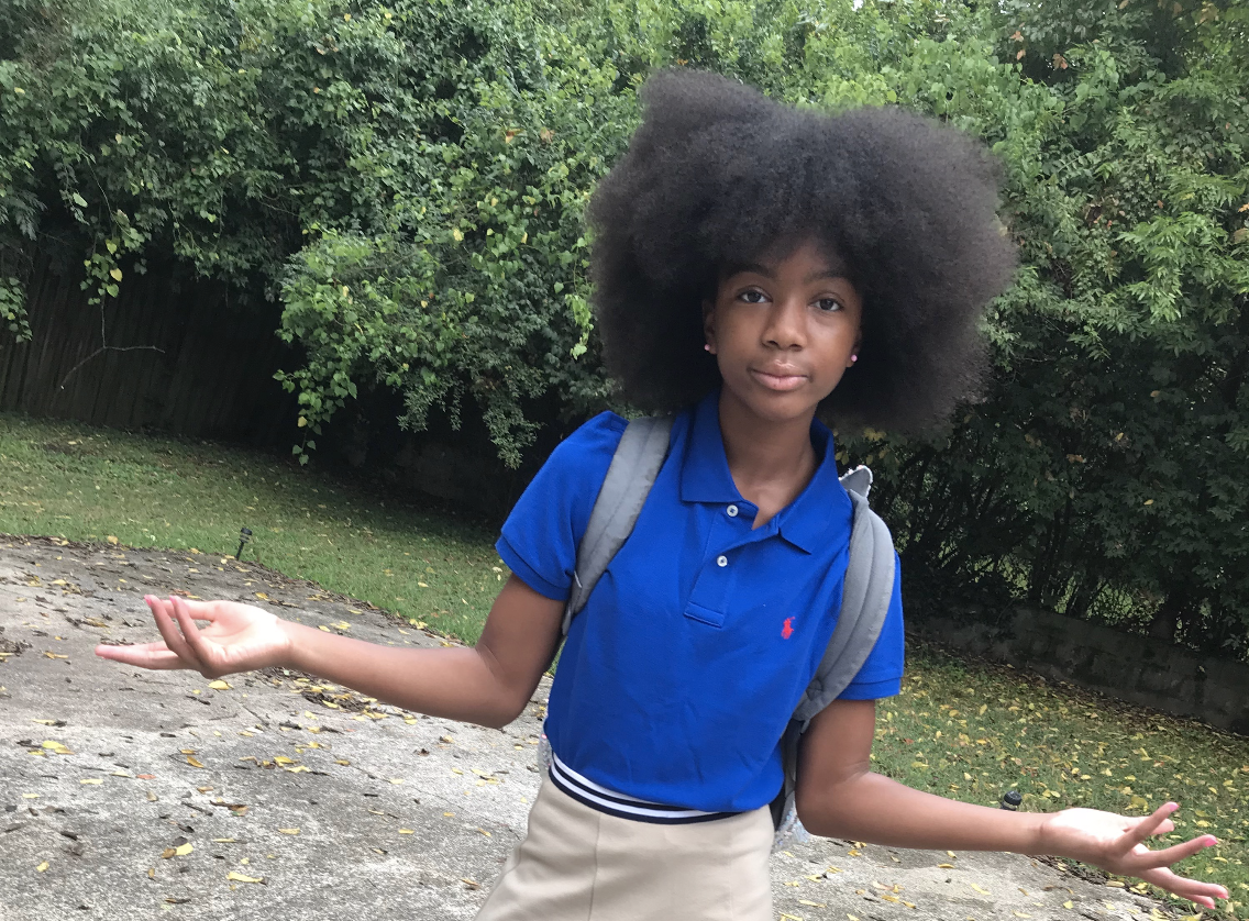 Promise Sawyers, 10, has inspired thousands of people with a viral video about embracing her natural hair. (Photo courtesy of Qui Daugherty)