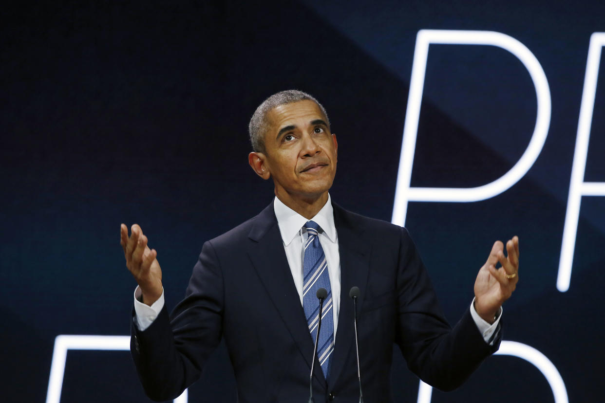 <em>Barack Obama wants more women in public office after a string of sexual misconduct claims against men (AP)</em>