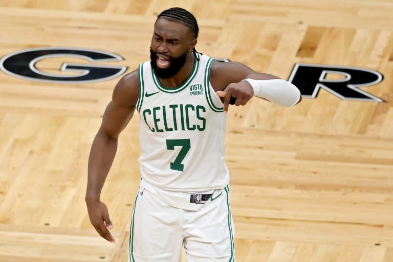 <a class="link " href="https://sports.yahoo.com/nba/players/5602/" data-i13n="sec:content-canvas;subsec:anchor_text;elm:context_link" data-ylk="slk:Jaylen Brown;sec:content-canvas;subsec:anchor_text;elm:context_link;itc:0">Jaylen Brown</a> said <a class="link " href="https://sports.yahoo.com/nba/teams/boston/" data-i13n="sec:content-canvas;subsec:anchor_text;elm:context_link" data-ylk="slk:Boston;sec:content-canvas;subsec:anchor_text;elm:context_link;itc:0">Boston</a> will need to improve to progress from the Eastern Conference final despite a game one win over the <a class="link " href="https://sports.yahoo.com/nba/teams/indiana/" data-i13n="sec:content-canvas;subsec:anchor_text;elm:context_link" data-ylk="slk:Indiana Pacers;sec:content-canvas;subsec:anchor_text;elm:context_link;itc:0">Indiana Pacers</a> on Tuesday. (Adam Glanzman)