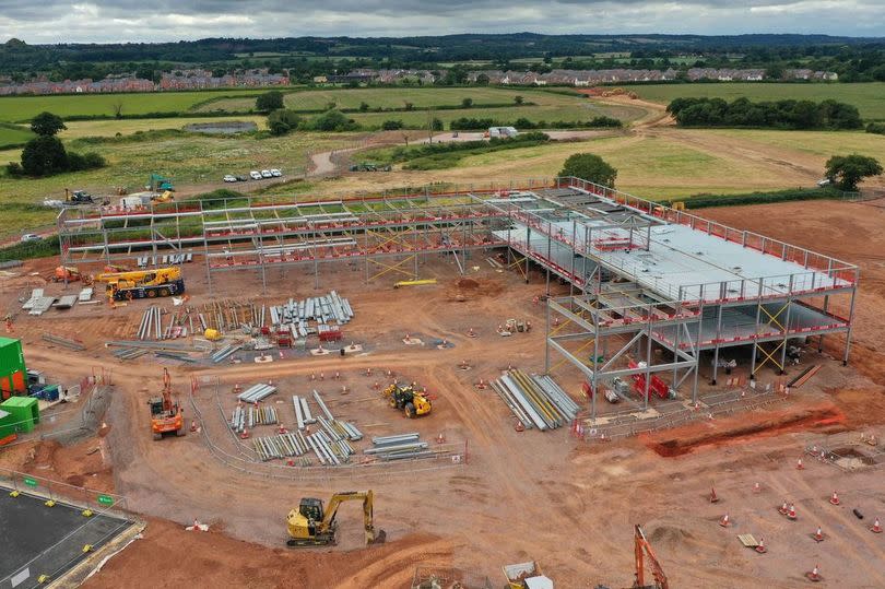 The school is under construction on the Top Farm site