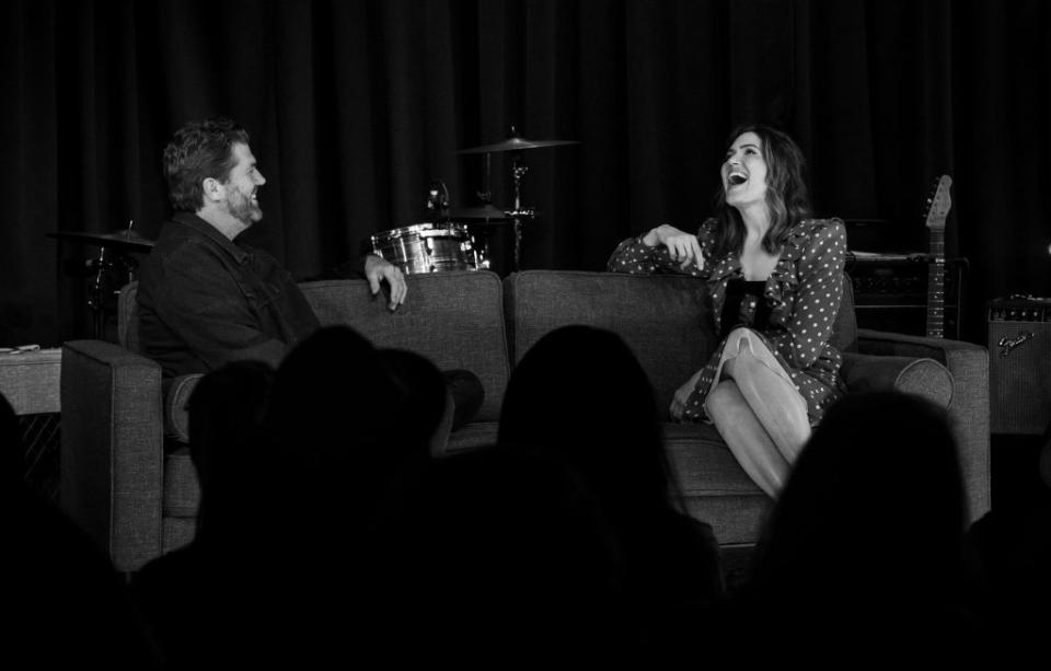 Mandy Moore joins host Sam Jones at Hotel Cafe in Hollywood for a taping of 'The Talent Show'