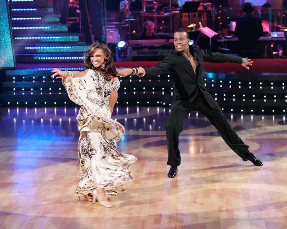 Karina Smirnoff and Mario perform a dance on the sixth season of Dancing with the Stars.