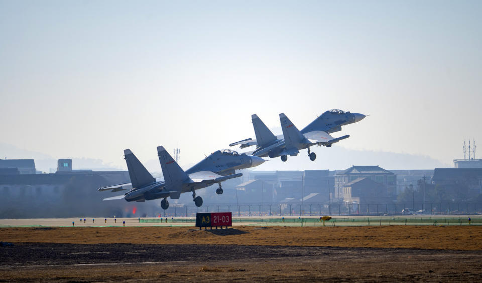 Image: J-16 air fighters (Tian Jianmin / FeatureChina via AP Images file)