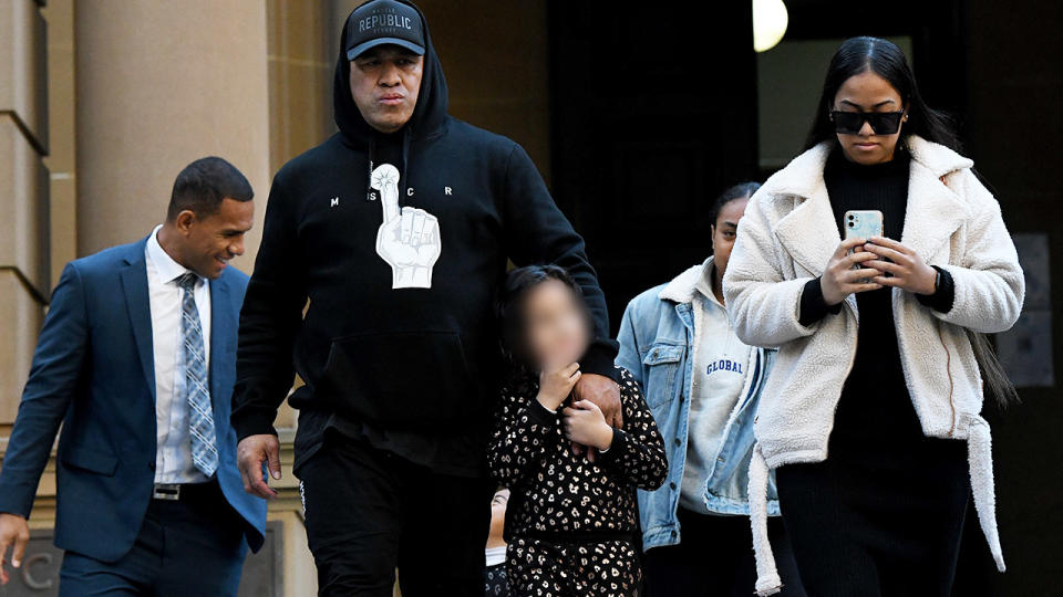 Jamil Hopoate's family, pictured here at Sydney Local Court.