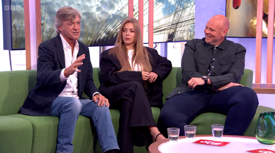 Richard Madeley appeared alongside Becky Hill and Tom Kerridge. (BBC screengrab)