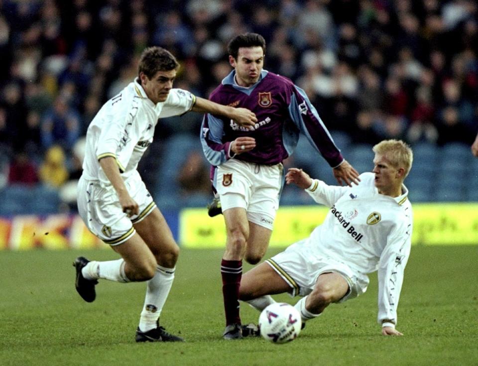 Erling Haaland’s father Alf-Inge (right) played for Leeds United in his career (Getty Images)