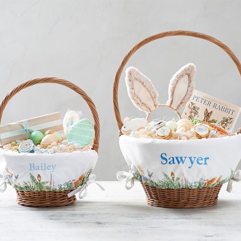 <p><a href="https://go.redirectingat.com?id=74968X1596630&url=https%3A%2F%2Fwww.potterybarnkids.com%2Fproducts%2Fpeter-rabbit-liners&sref=https%3A%2F%2Fwww.goodhousekeeping.com%2Fholidays%2Feaster-ideas%2Fg46672540%2Fbest-personalized-easter-baskets%2F" rel="nofollow noopener" target="_blank" data-ylk="slk:Shop Now;elm:context_link;itc:0;sec:content-canvas" class="link ">Shop Now</a></p><p>Beatrix Potter™ Easter Basket </p><p>$83.50</p><span class="copyright">Pottery Barn</span>