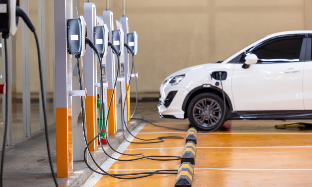 <span>The rapid growth of electric vehicles has helped drive down the cost of batteries.</span><span>Photograph: Darunrat Wongsuvan/Shutterstock</span>