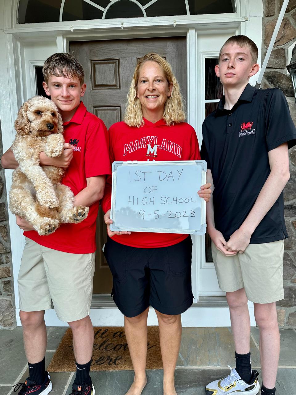 Brenda Frese’s boys, Tyler (on left holding Archie) and Markus were born into the Maryland women’s basketball program.