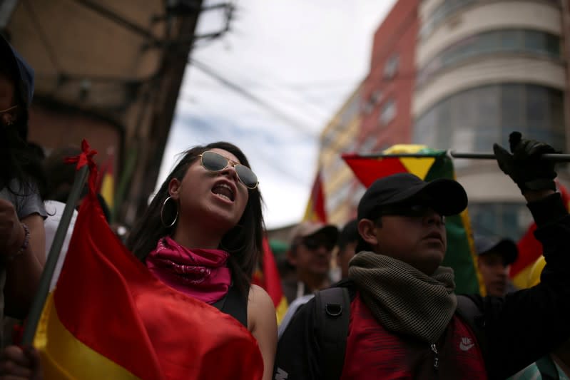 Protest against Bolivia's President Evo Morales in La Paz