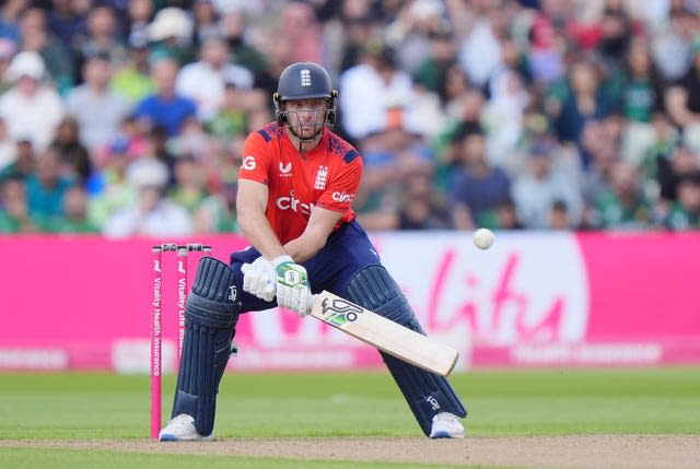 Jos Buttler plays a reverse hit against Pakistan