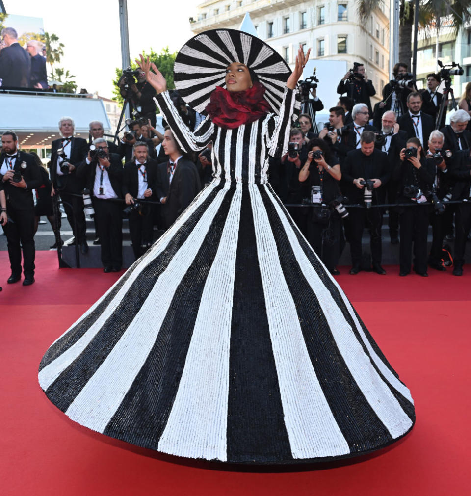 British model Ikram Abdi Omar arrives for the Closing Ceremony and the screening of the film 