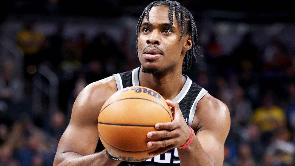 Davion Mitchell, pictured here in action for the Sacramento Kings in the NBA.