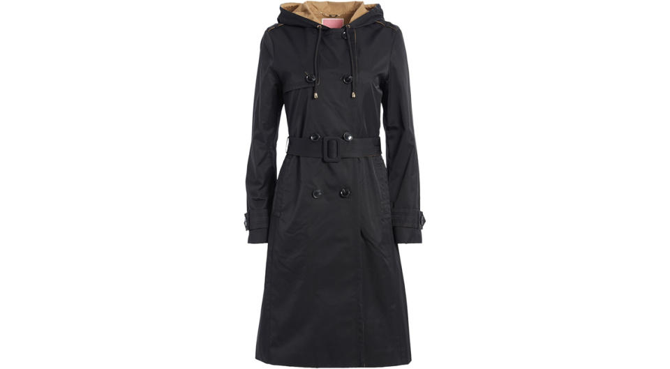 Black Hooded Belted Trench Coat (Photo: Zulily)