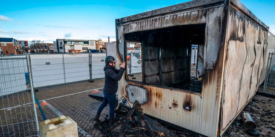 urk testing centre center burned netherlands riots