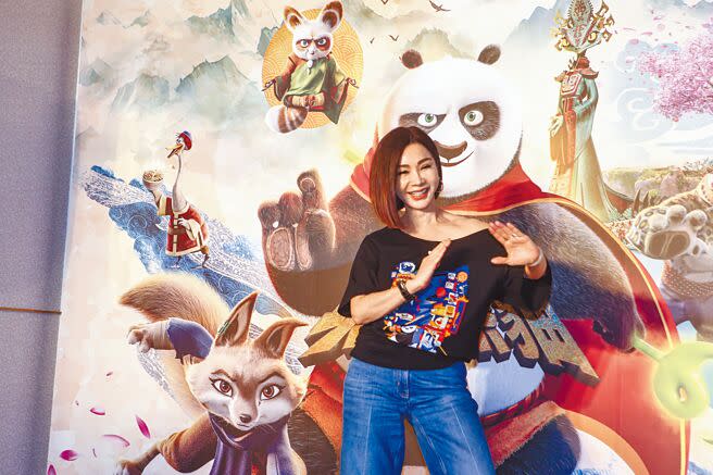 陳美鳳3月31日出席《功夫熊貓4》電影活動。（鄧博仁攝）