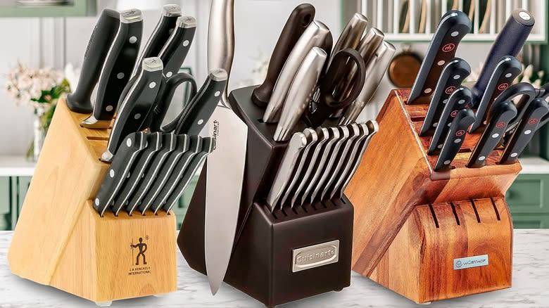 Various kitchen knife sets