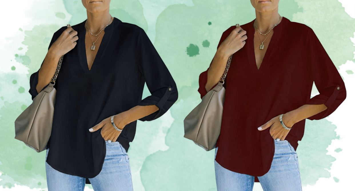 Amazon shoppers say this v-neck blouse is 