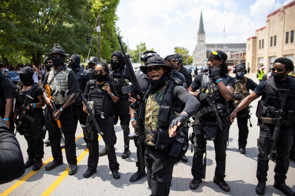 Grandmaster Jay rallies his group and supporters on July 25, 2020, in Louisville.