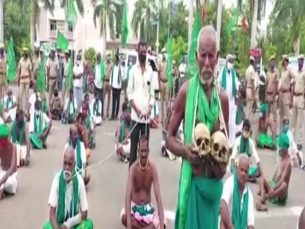 Visuals from the protest in Tamil Nadu. (Photo/ANI)