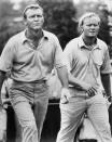 <p>Golfers Arnold Palmer (L) and Jack Nicklaus (R). (Photo by: NBC/NBCU Photo Bank via Getty Images) </p>