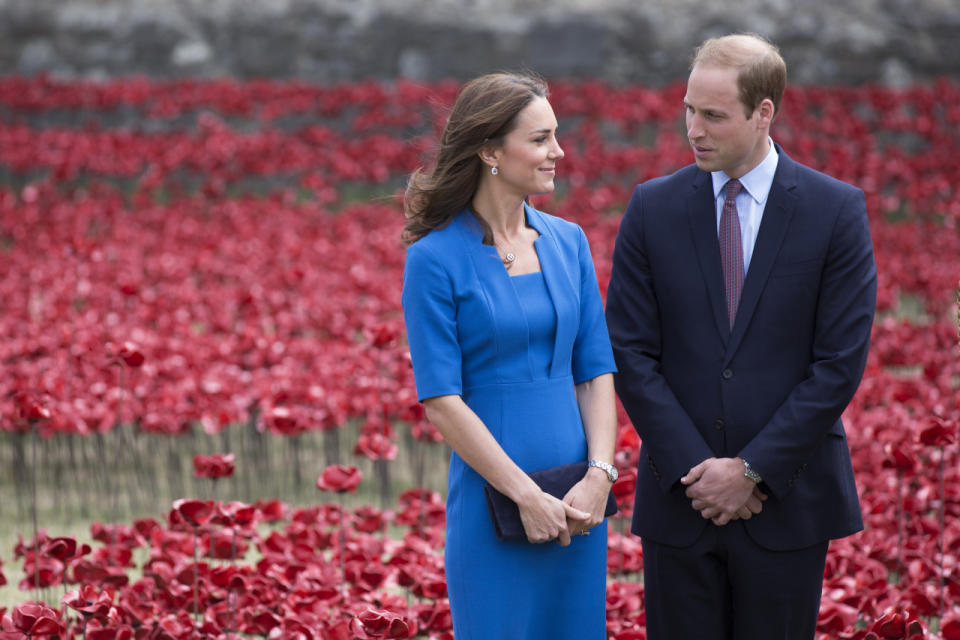 The Duchess chose a L.K. Bennett dress for a visit to the poppy installation at the Tower of London with William.