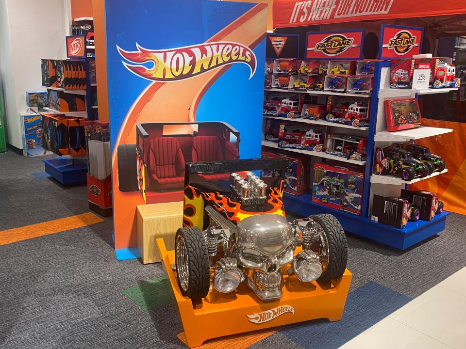 A hot wheels display.