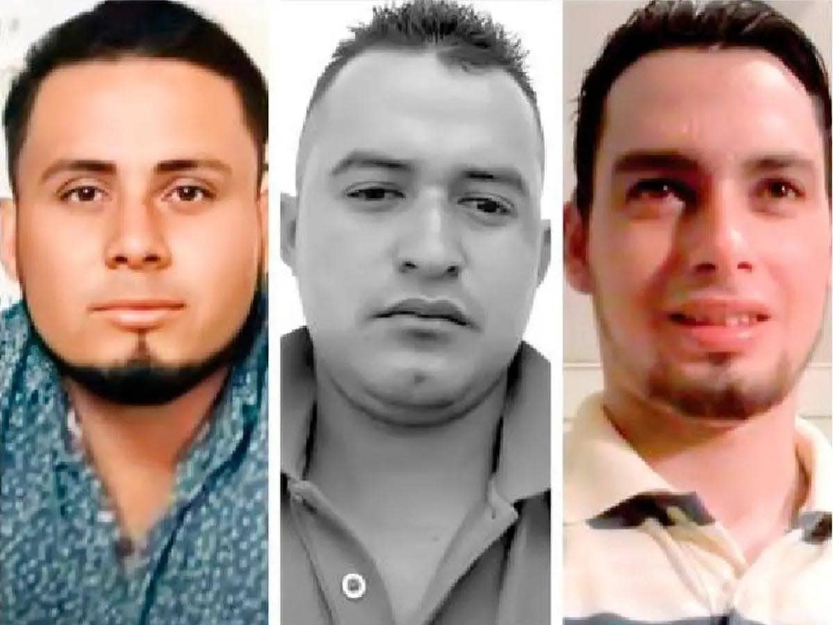 From left: Edin Josué Umaña Madrid, 26; Dikson Aron Córdoba Perdomo, 30; and Jesús Adony Alvarado Madrid, 32; of Honduras.