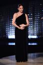 <p>In a black one-shouldered Givenchy gown while honoring Clare Waight Keller at the 2018 Fashion Awards. </p>