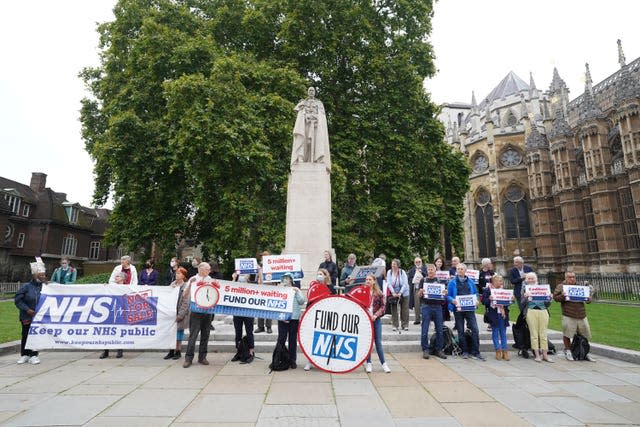 NHS waiting lists protest