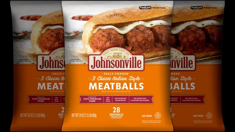 Bag of Johnsonville Fully Cooked 3 Cheese Italian Style Meatballs