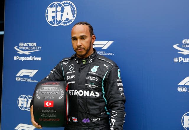 Hamilton will have his work cut out to fight back through the field (Umit Bektas/AP)