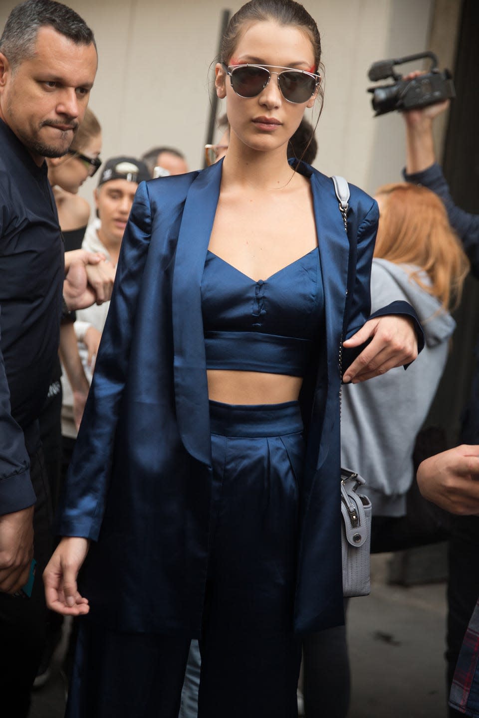 <p>Bella Hadid outside the Max Mara show during Milan Fashion Week Spring/Summer 2017</p>