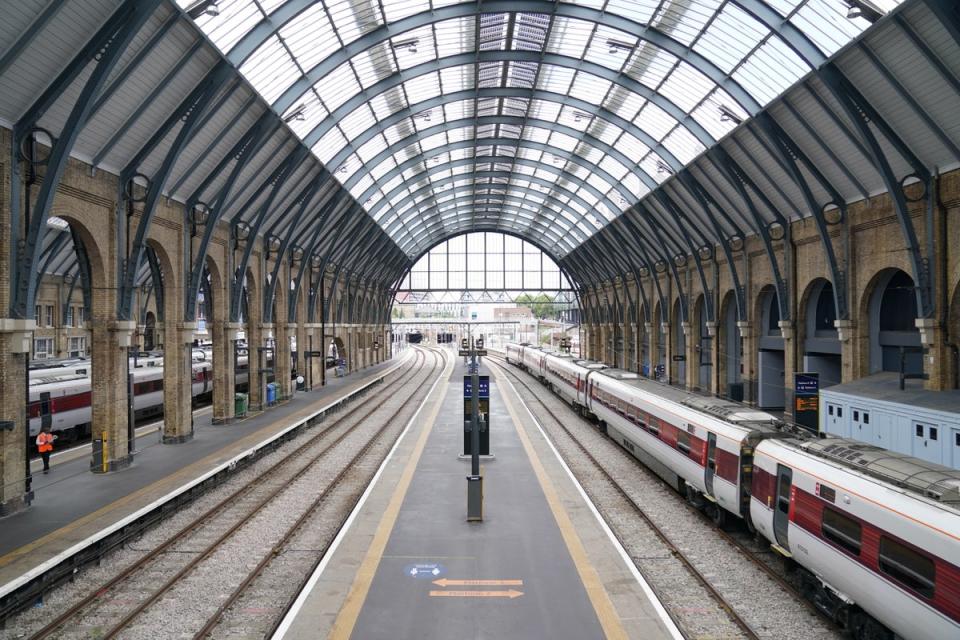 Empty platforms at King’s Cross railway station (Kirsty O’Connor/PA) (PA Wire)