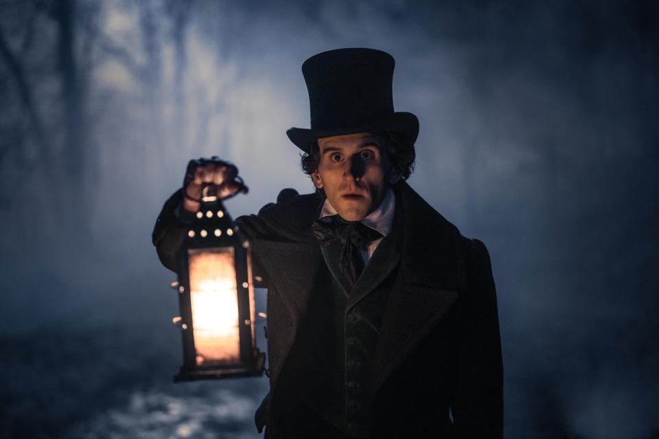 Harry Melling as Edgar Allen Poe in The Pale Blue Eye. (Scott Garfield/Netflix)