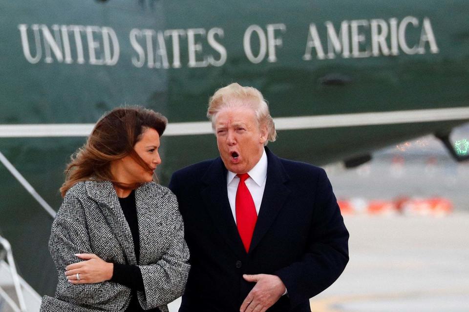 Melania and Donald Trump pictured at JFK International Airport in New York on Tuesday: Tom Brenner/Reuters