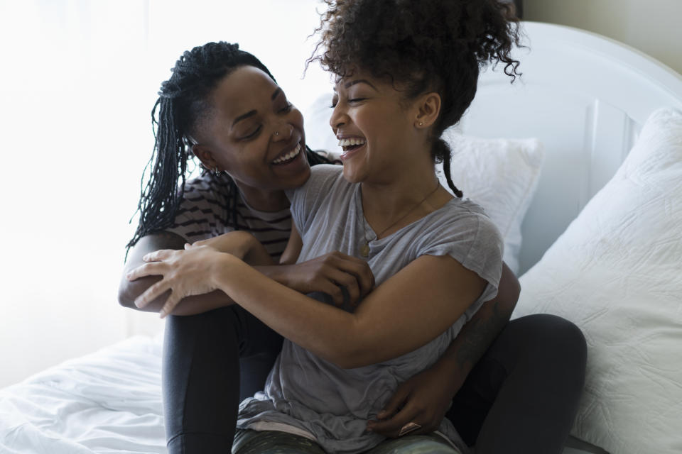 Young female couple