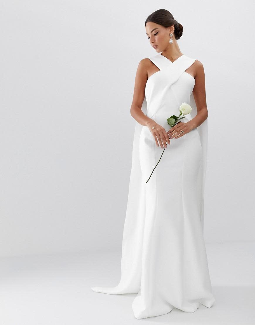 Asos Edition Cross Front Cape Wedding Dress (Photo: Asos)