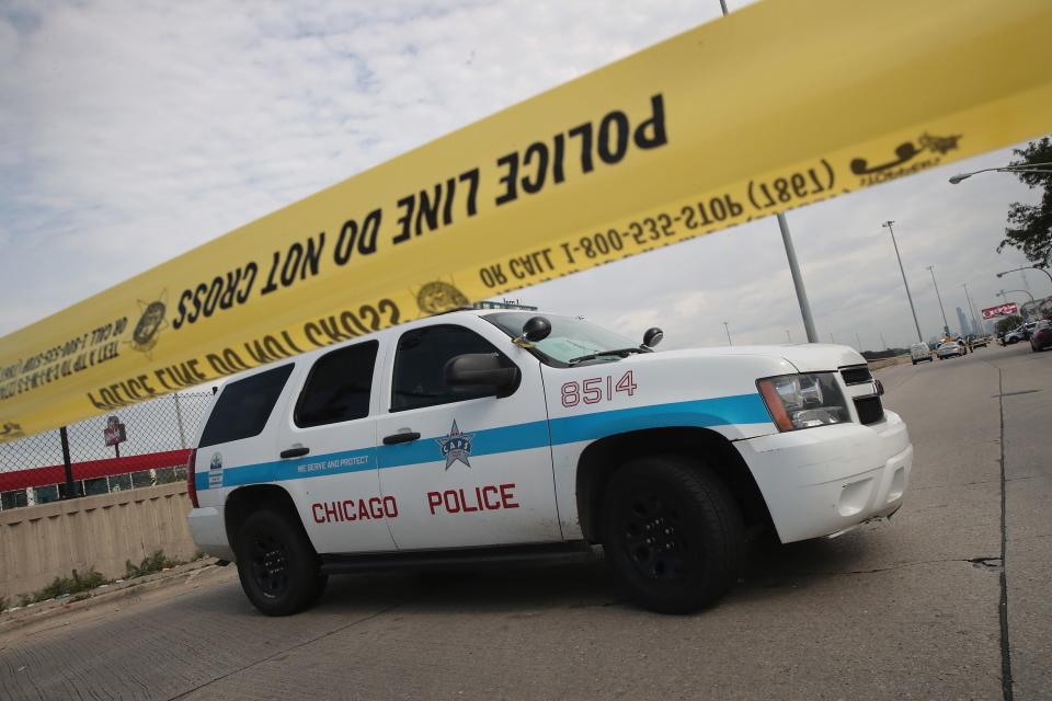 The Chicago Police Department at a crime scene. Police arrested three people in the strangulation of pregnant Marlen Ochoa-Lopez, 19, on April 23, 2019. The child was cut from her womb with a knife. On April 16, 2024, one co-defendant in the case, Clarisa Figueroa, pleaded guilty to first-degree murder in her death and was sentenced to 50 years in prison.