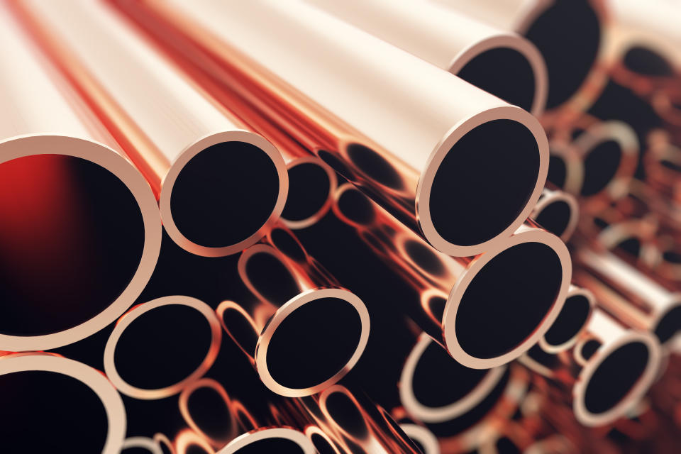 Despite current low prices, demand for copper is set to grow with large quantities of the red metal required to assist the transition to clean energy for wiring in electric vehicles (EVs) and solar panels. Photo: Getty.