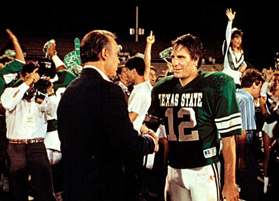 An aging quarterback (Scott Bakula) makes the most of his chance at college football in "Necessary Roughness."