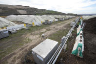 Republic Services' Otay Compost facility, California's first fully solar-powered compost operation is remotely monitored to help communities meet the requirements of a new state law mandating diversion of food and yard waste from landfills at the Otay Landfill in Chula Vista, Calif., on Friday, Jan. 26, 2024. Two years after California launched an effort to keep organic waste out of landfills, the state is so far behind on getting food recycling programs up and running that it's widely accepted next year's ambitious waste-reduction targets won't be met. (AP Photo/Damian Dovarganes)