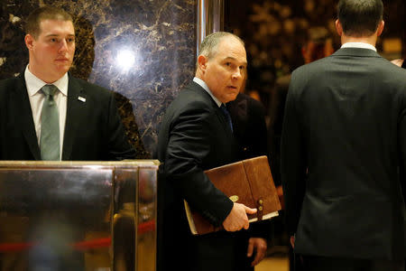 Scott Pruitt Attorney General of Oklahoma arrives to meet with U.S. President-elect Donald Trump at Trump Tower in Manhattan, New York City, U.S., December 7, 2016. REUTERS/Brendan McDermid