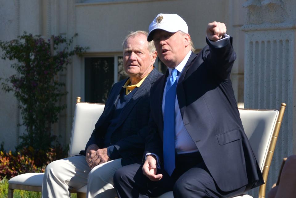 Jack Nicklaus is a known supporter of president Trump, but what does he get out of endorsing him so strongly this late in the election? (Photo by Manny Hernandez/Getty Images)