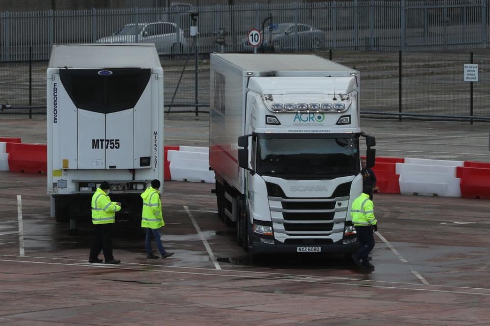 Goods arriving in Northern Ireland ports from GB are subjected to increased checks as a consequence of the protocol (Brian Lawless/PA) (PA Archive)