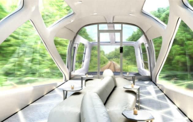 Shiki-shima observation carriage is exactly the kind of futuristic luxury you'd expect from Japan.