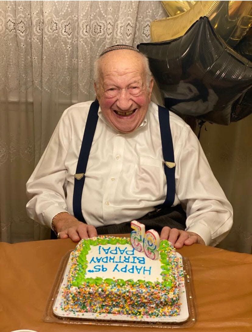 Martin Lowenberg, a Holocaust survivor, on his 95th birthday.