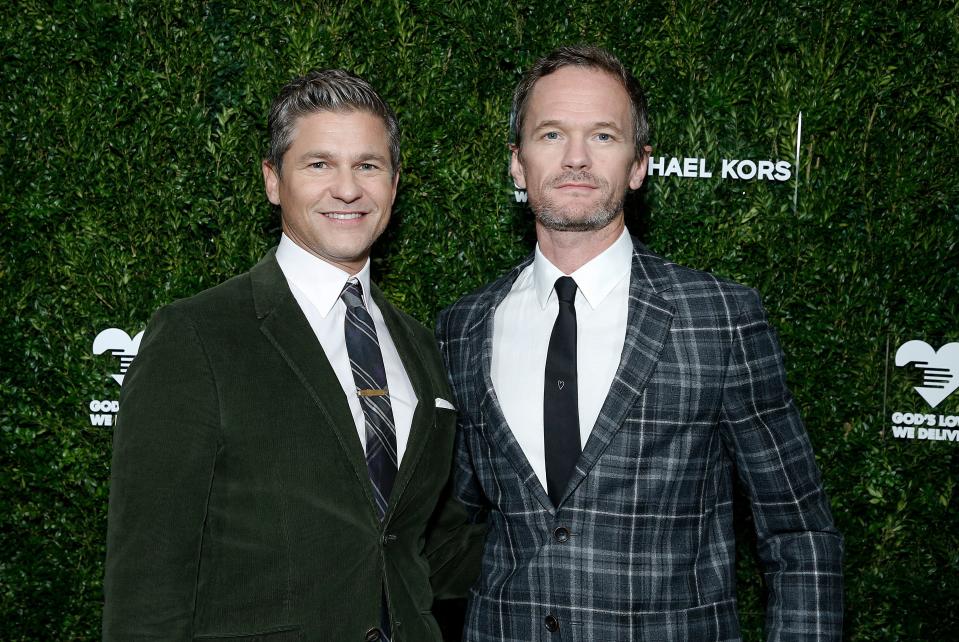 NEW YORK, NEW YORK - OCTOBER 21: David Burtka and Neil Patrick Harris attend God's Love We Deliver 13th Annual Golden Heart Awards celebration at Cipriani South Street on October 21, 2019 in New York City.